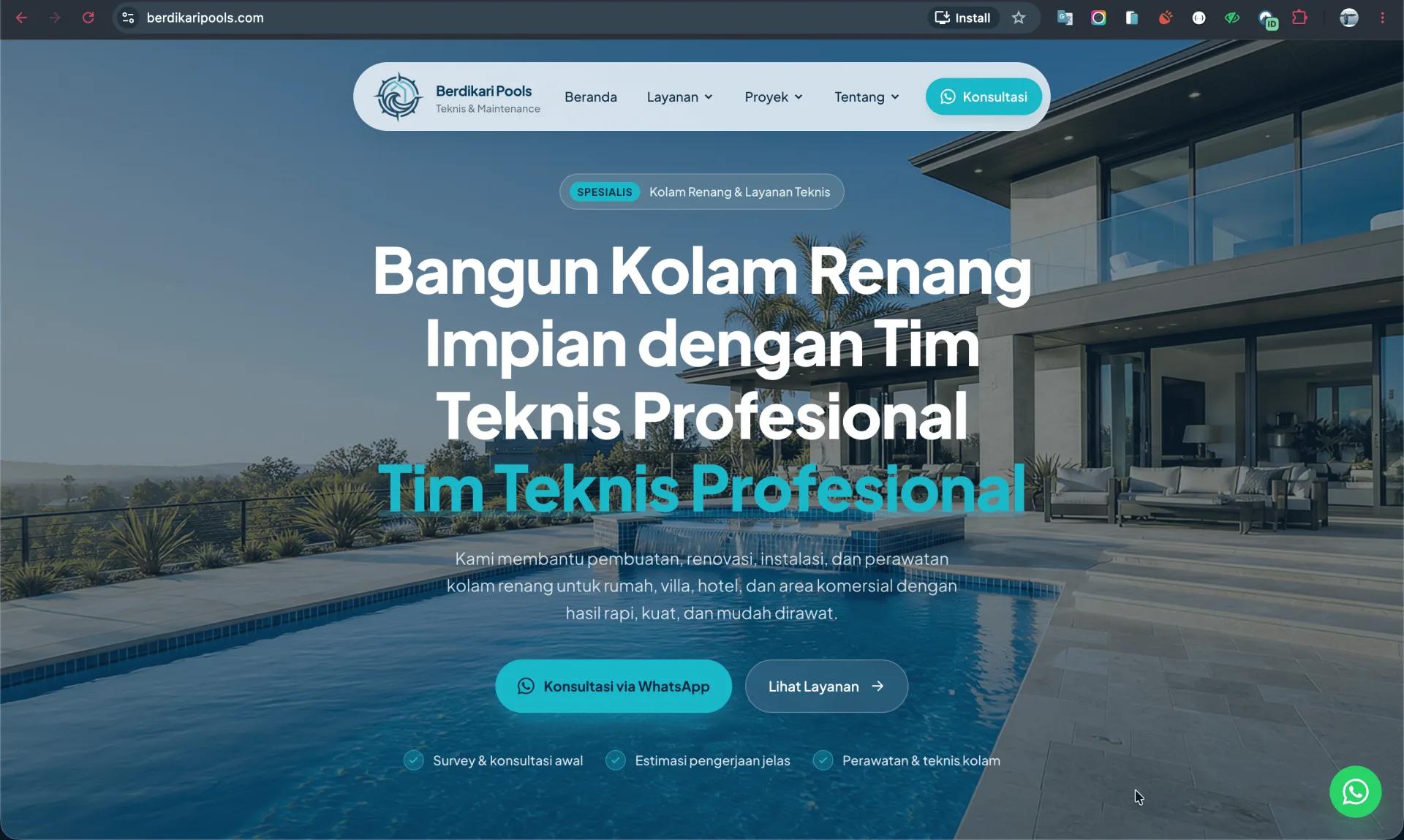 Tampilan Berdikari pools